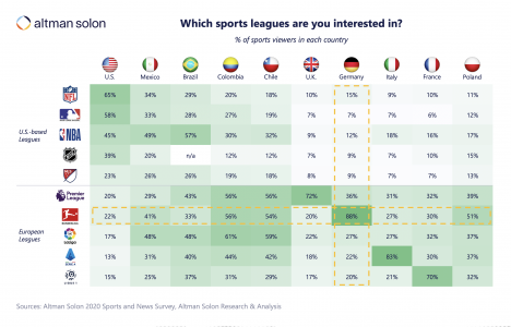 Deutsche Sportfans lieben die Bundesliga, sind aber auch offen für andere Ligen -